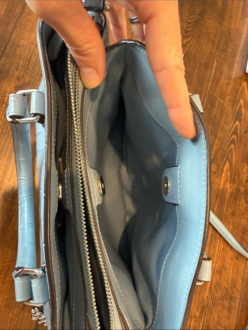 Coach Crocodile Light Blue Carry All Purse